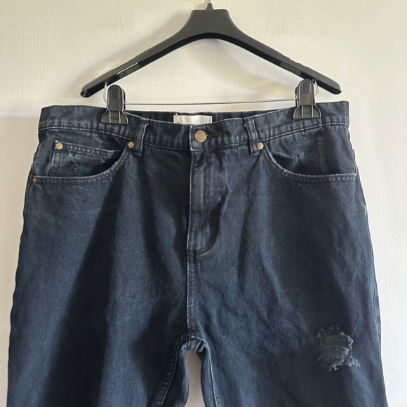 ROLLA’S Black Distressed Stubs Slim Short Leg Jeans size 36 - Picture 4 of 6